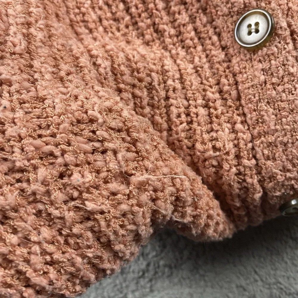 Lauren Conrad‎ Sweater Womens XS Orange Long Sleeve Button Up - Picture 11 of 13